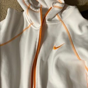 White and orange zip up hoodie